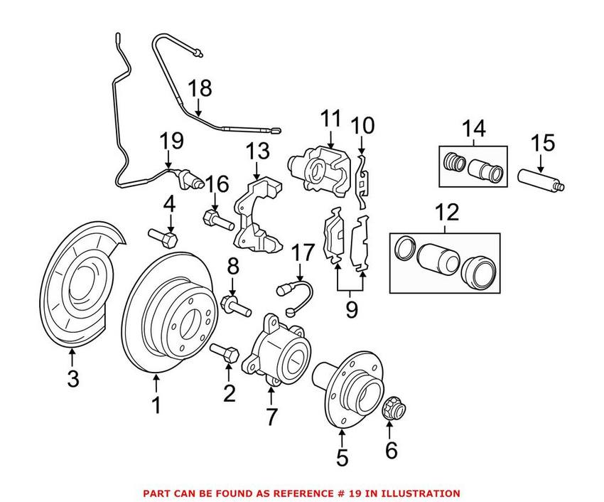 BMW ABS Wheel Speed Sensor - Rear 34526771777